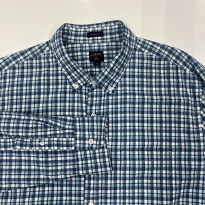 J Crew Mens Shirt XL Blue Plaid Slim Fit Button Down Long Sleeve Cotton